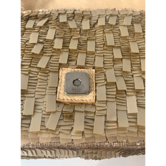 Fendi Baguette in Gold sequins and python leather - Picture 14 of 15